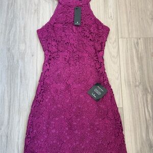 Lulus maroon lace dress NWT
